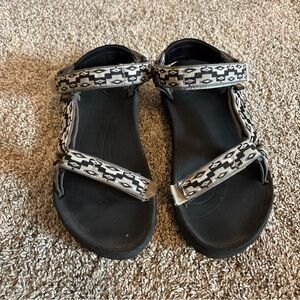 Teva Winsted Bamboo Black White Womens Sandals Size 10